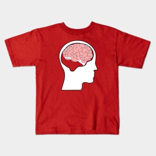 Look Forward, Think Back - Reversed Brain -pink white Kids T-Shirt